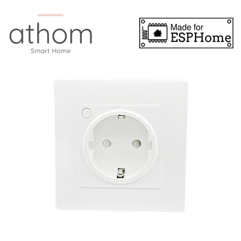 ATHOM ESPhome용 스마트 벽 소켓, 홈 어시스턴트 소비 모니터링, 16A