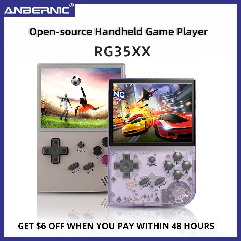 Anbernic Rg35xx Retro Handheld Game Console Linux System 3.5 Inch Ips