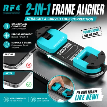 RF-PF02 Strumento di Correzione Cornice Telefono 2-in-1: Raddrizzatore per Cornice Dritta e Arrotondata, Attrezzo per Riparazione Cornice Schermo