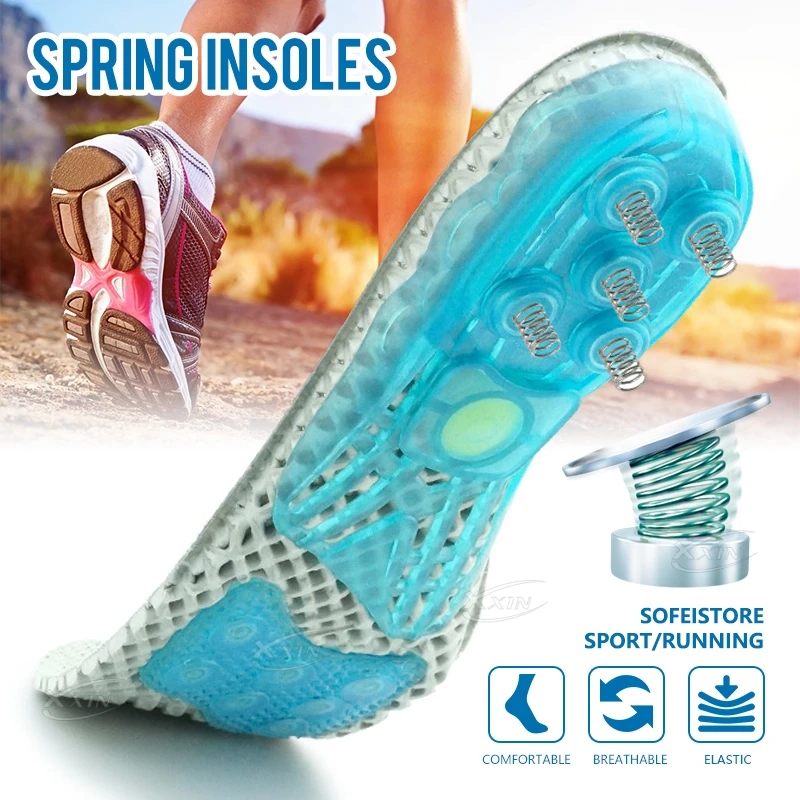 Xxin】Spring Insoles Arch support Orthotic Insoles Silicone Sports