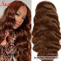 Perruques en cheveux humains brésiliens ondulés, couleur marron chocolat, 13x6 HD Lace Front et 13x4 Full Lace Frontal, pour femmes, en promotion 1