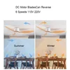 42 52 Inch Ceiling Fans No Light DC Motor Remote Control Cooling Fans Lamp Low Floor Ceiling Fan White wood Black Color FANS 3
