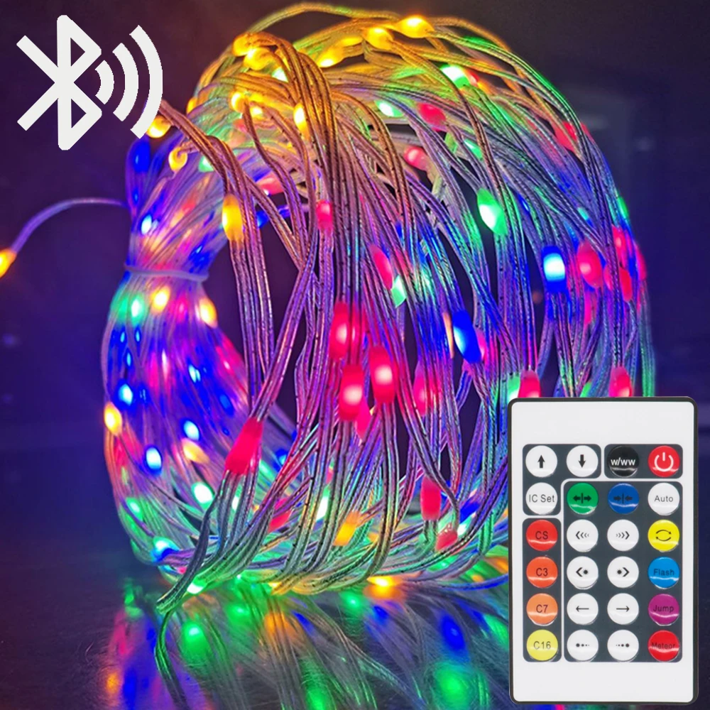 

Smart WS2812B New LED Fairy String Light Remote Bluetooth USB Garland Lamp Outdoor Indoor Room Party Christmas Lighting Strings