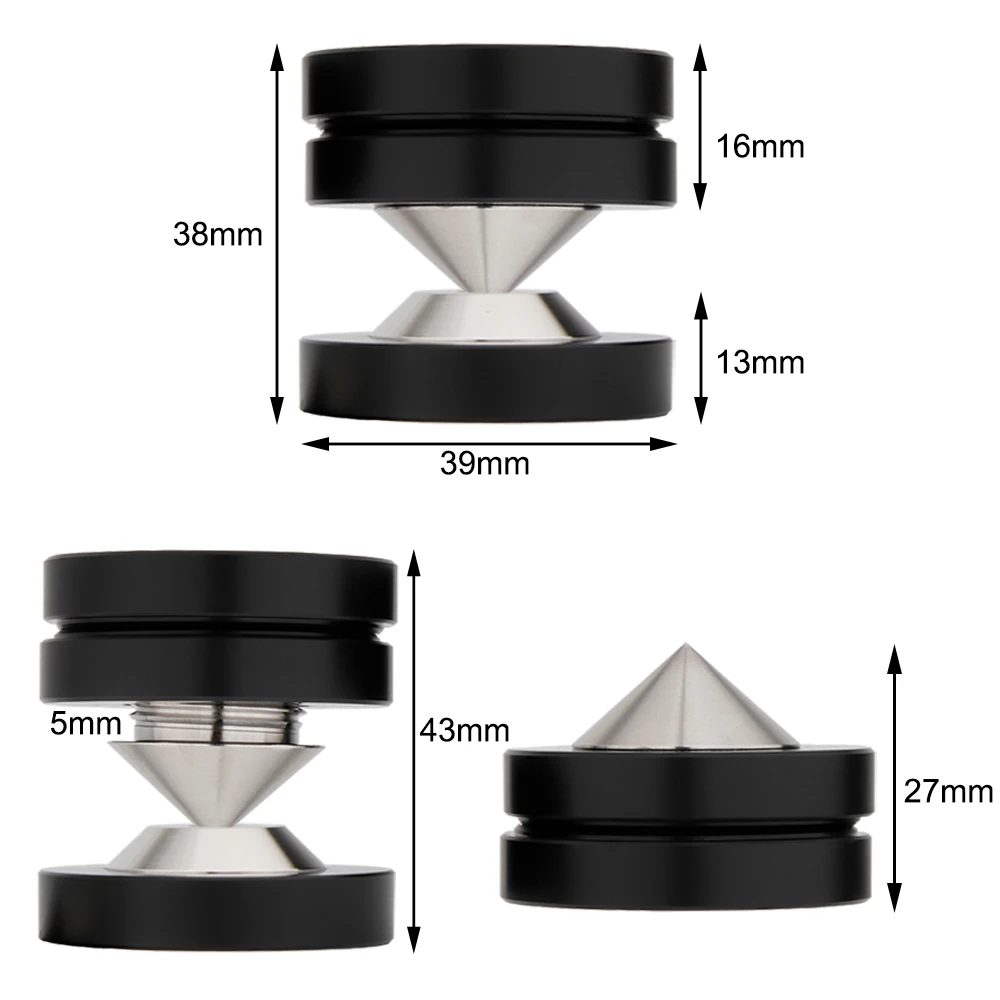 Piedini Isolanti Per Altoparlanti HiFi Regolabili In Acciaio Inox 316 – Set Da 4 Punti Con Dado Di Bilanciamento Per Altezza Variabile