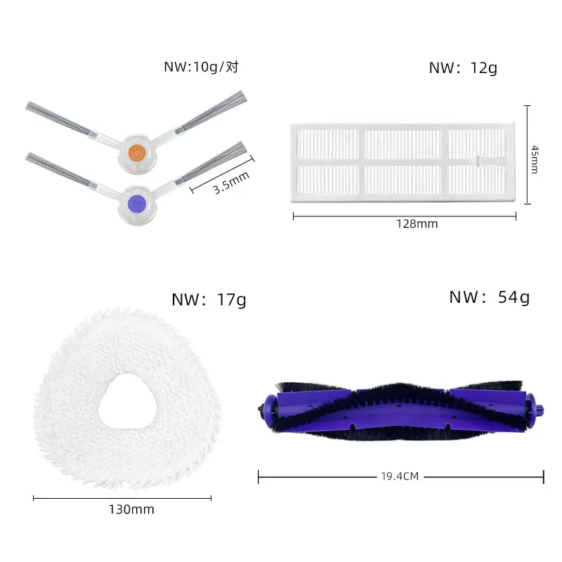 Narwal Freo / Narwal J3 호환 롤러, 사이드 브러시, 필터, 물걸레, 먼지통 로봇 청소기 부품 액세서리.