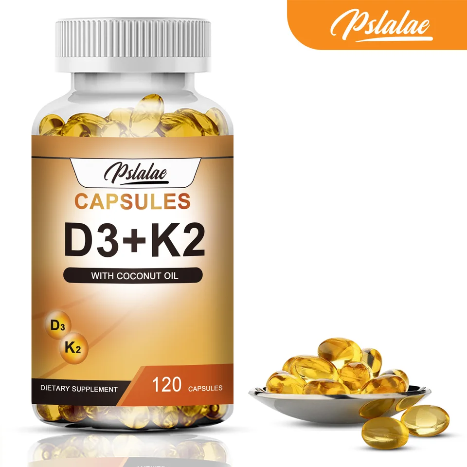 Vitamin D3 and K2 Capsules for Bone Health