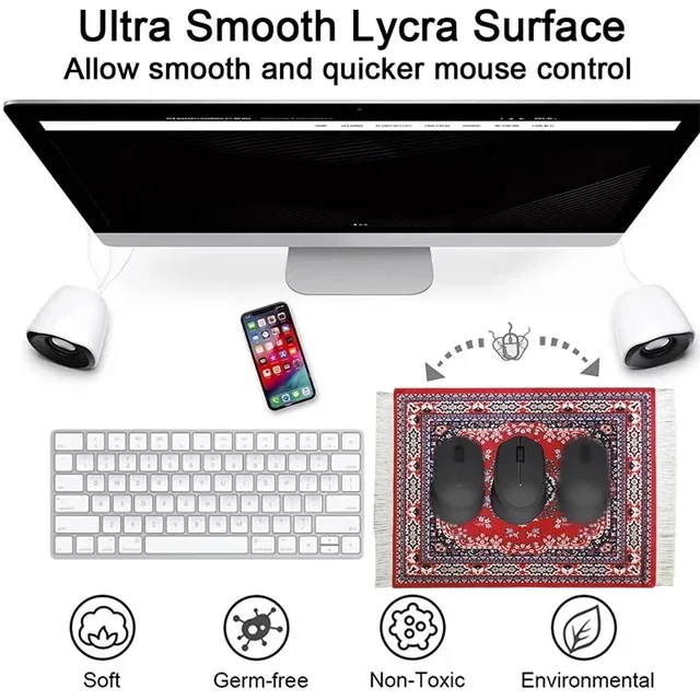 Persian carpet Woven flower small coaster wholesale merchants cheap mouse pad desk mat retro style rubber non-slip computer mats 2