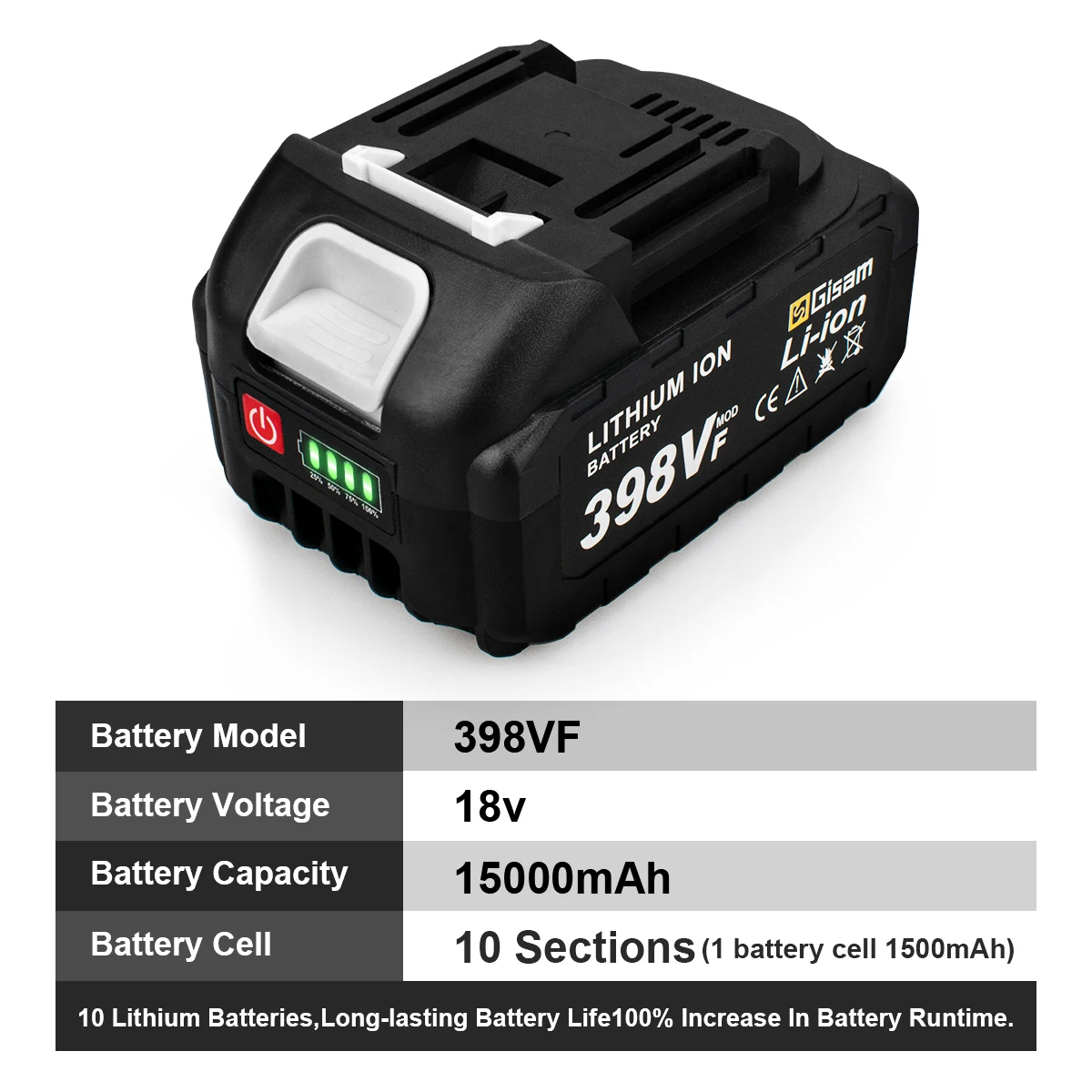 Batteria di ricambio ricaricabile agli ioni di litio 3.6V 1250mAh