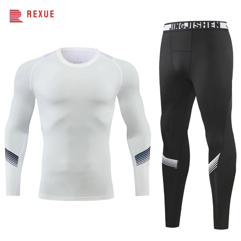 

Men Thermal Set Winter Spring Keep Warm Underwear Compression Long Sleeve Tshirt And Leggings Boys Girls Bodybuilding 2pcs Set