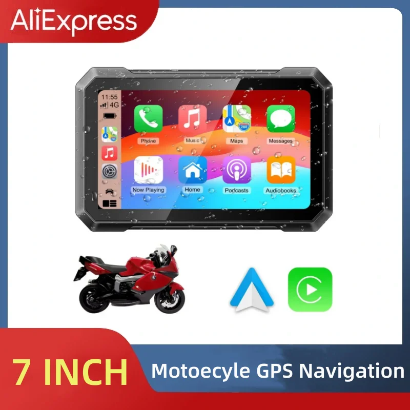 2023 Nuovo 7 ''Moto Wireless Apple Carplay Gps Portatile Navi Navigazione Moto Android Navigatore Automatico Schermo Impermeabile Ipx7
