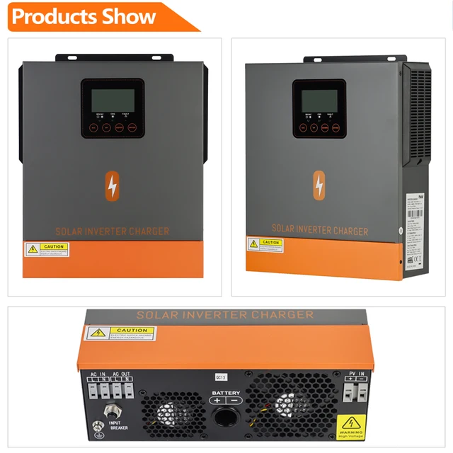 PowMr 1.5KW 1KW Solar Hybrid Inverter 12V 220V Pure Sine Wave With Charging MPPT 80A Solar Chage Controller Panel 150VDC Input 5