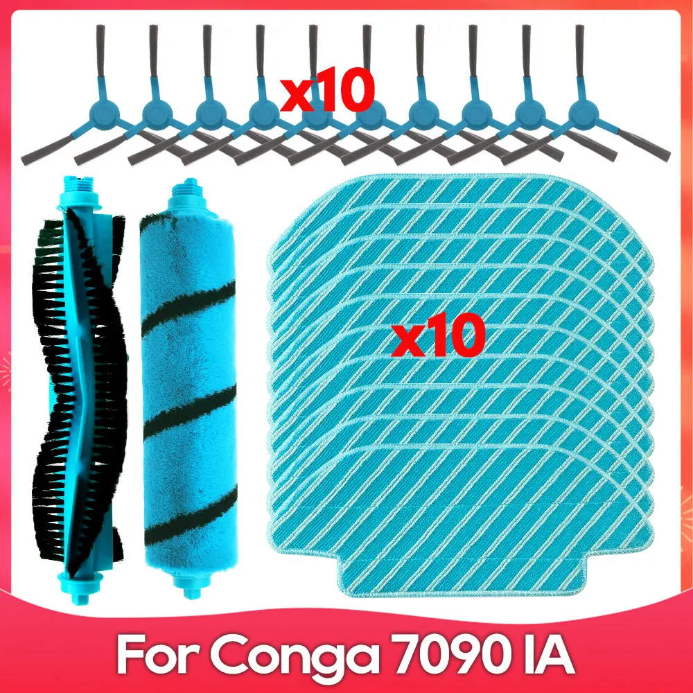 Compatível com Conga 7090 Ia409044904690509054906090 Escova de Rolo Escova Lateral Pano de Limpeza Pano de pó Aspiradores de Robô Acessório Peça