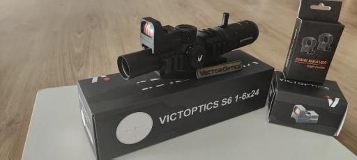 VictOptics-S6 Riflescope com iluminação vermelha e verde, sistema