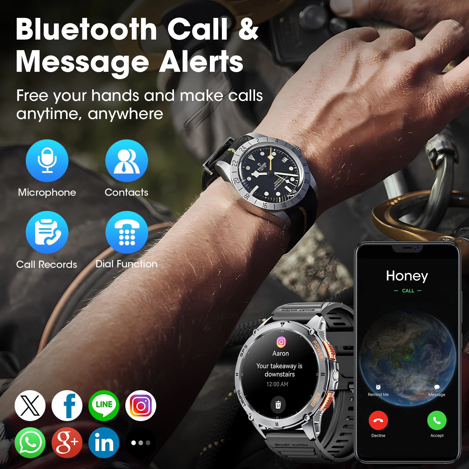 【 Amoled 】Gps Smart Watches，Karchilor 2025 Bluetooth Call Watch, Men'S 1.43 Hd Screen, Women'S Ip68 Waterproof Sports Fitness 4