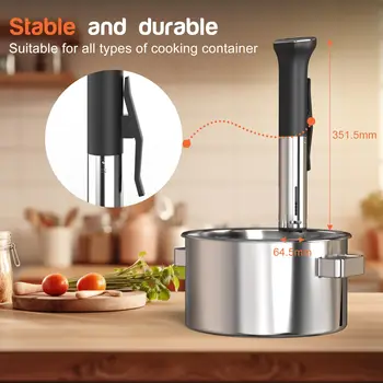 Sous Vide Cooker, 1100W Sous Vide Machine with LED, Wifi App Control, Timer, Immersion Circulator Slow Cooking Machine 5