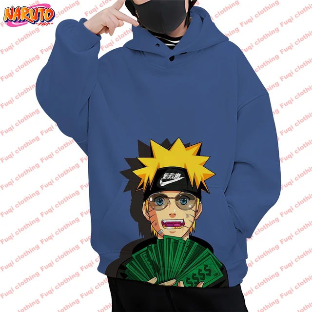 Naruto desenho animado com capuz impressão 3D para meninos e