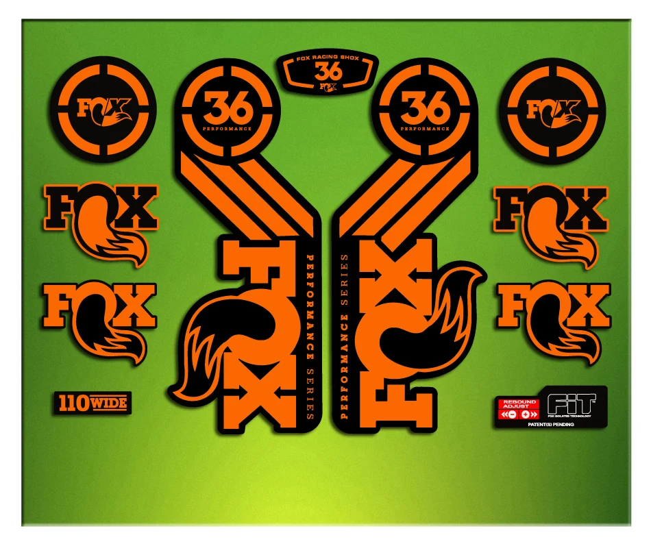 Adesivi Mtb Per Mountain Bike In Vinile Da Ciclismo Compatibile Fox 36 Performance Elx58