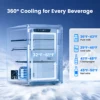 ICYGLEE Beverage Refrigerator 2.7cu.ft 100 Can Mini Fridge for Beer Drinks Wines Freestanding Fridge Blue LED for Home Dorm Bar 2