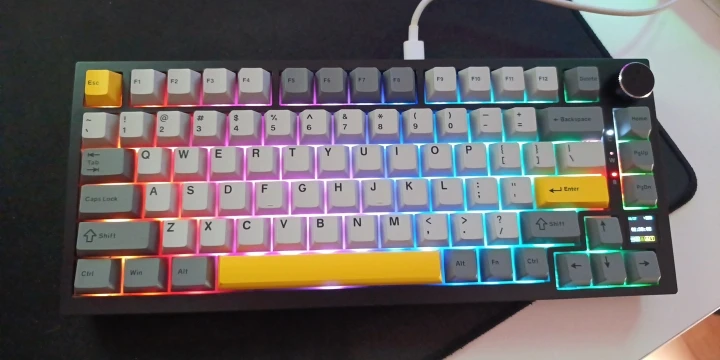 Ajazz AK820/AK820Pro Teclado mecánico para juegos Bluetooth 5,1/teclado personalizado inalámbrico/con cable C con perilla junta de intercambio en caliente photo review