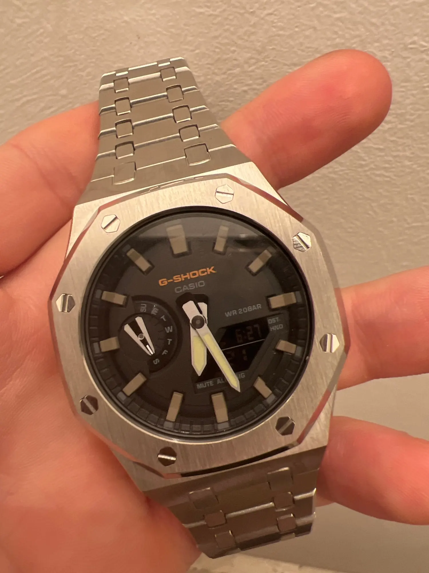 Silver Case Bracelet Casio G-Stock GA-2100, 2110 Stainless Steel