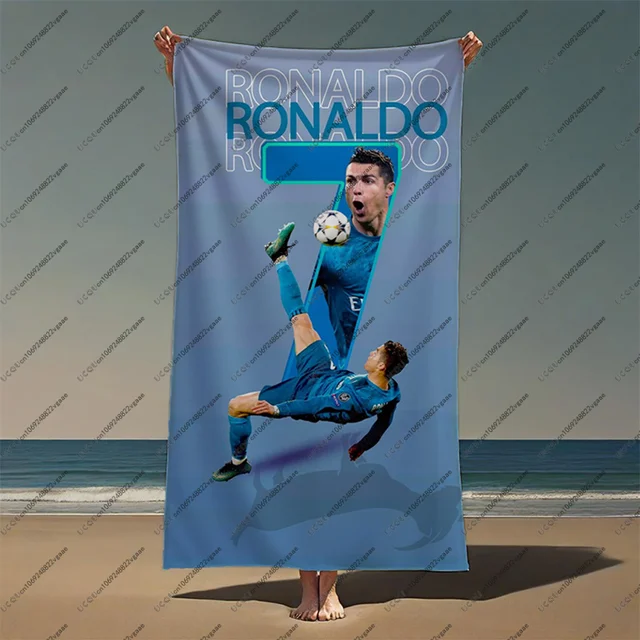 Football Star Ronaldo Beach Towel Swimming Bath Outdoor Lover Quick-Dry Gift Pool Travel Vacation Soft Camping Soccer Sports Hot 3