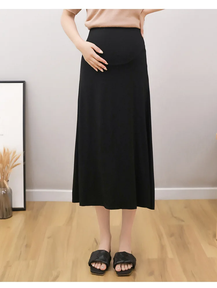 Summer Modal Loose Maternity Skirts Pregnant Women Clothes Abdominal High Waist Casual Pregnancy Package Hip A-line