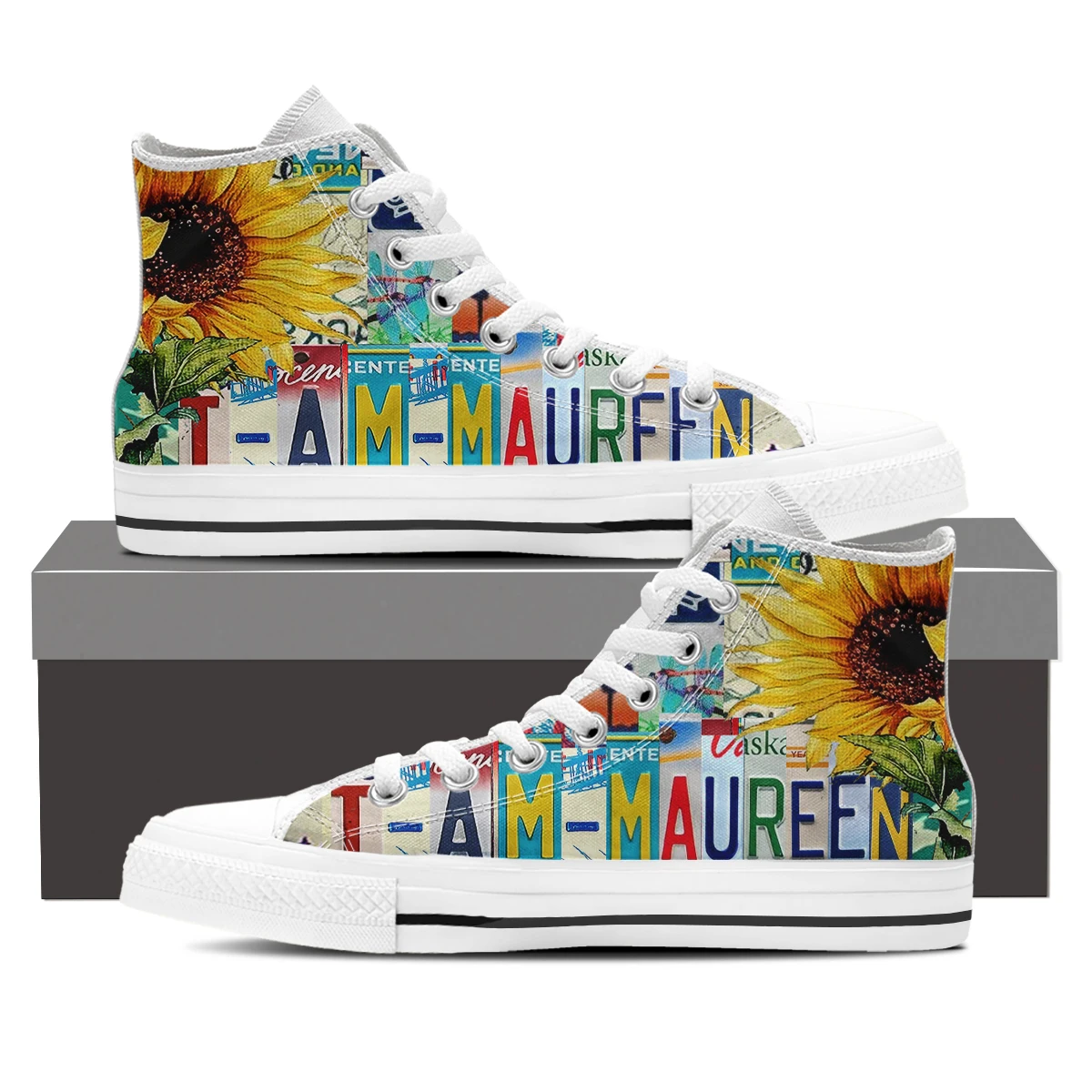 

Nopersonality Trend Men High Top Canvas Shoes Fashion Light Walking Sunflower Shoes Younger Cool Wild Lace Student Sneakers