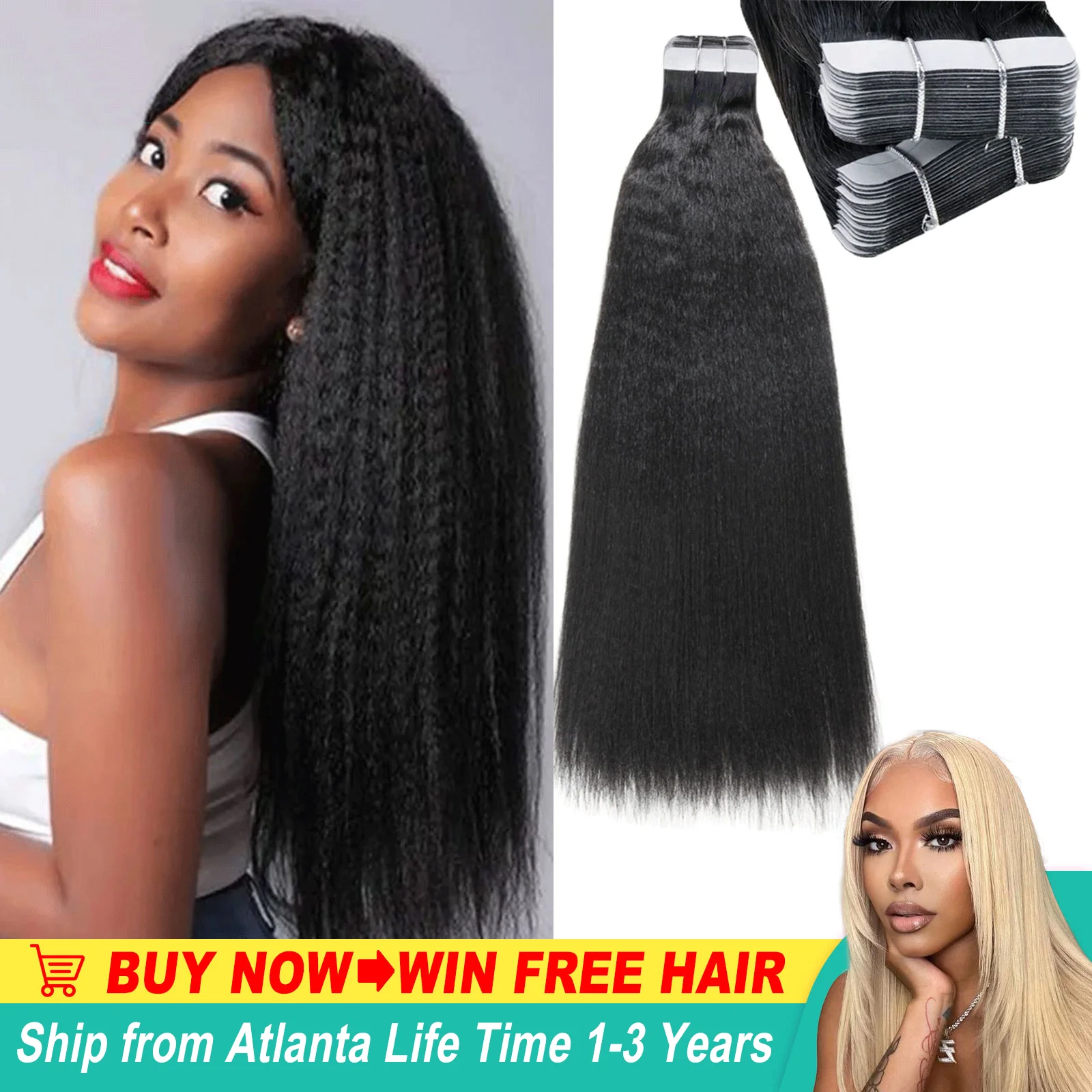 Kinky Straight Tape In Human Hair Extensions For Women Virgin Hair Adhesive  Invisible Natural Black #1B16 30 inches 20pcs/pack| | - AliExpress