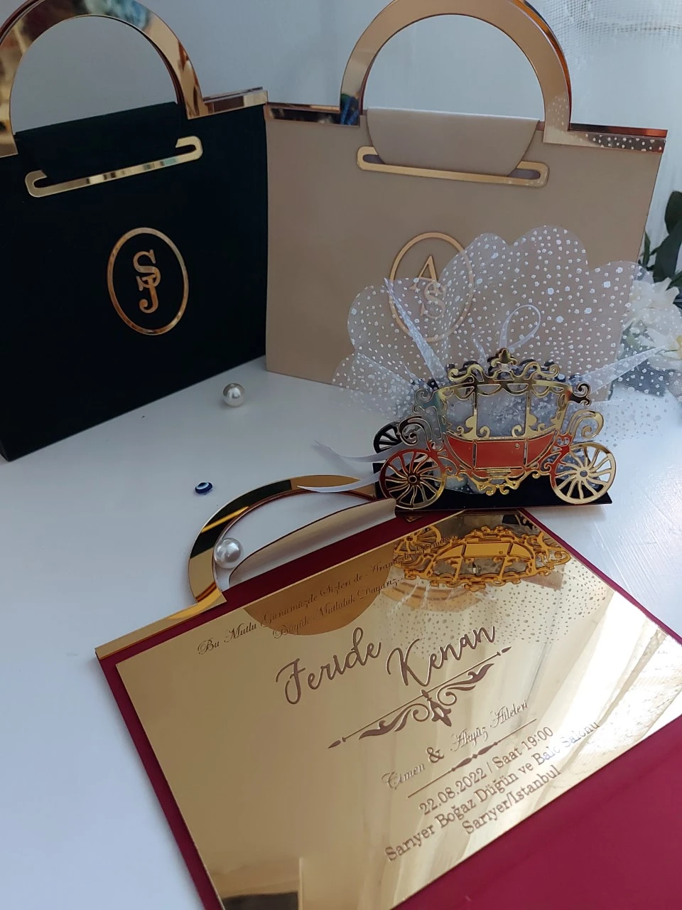 30pcs acrylic mirror invitations, wedding invitations, acrylic invitation, luxury invitation