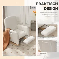 Кресло-качалка Anajqaqia, кресло-качалка с высокой спинкой для гостиной, ткань Тедди, белый — изображение 4