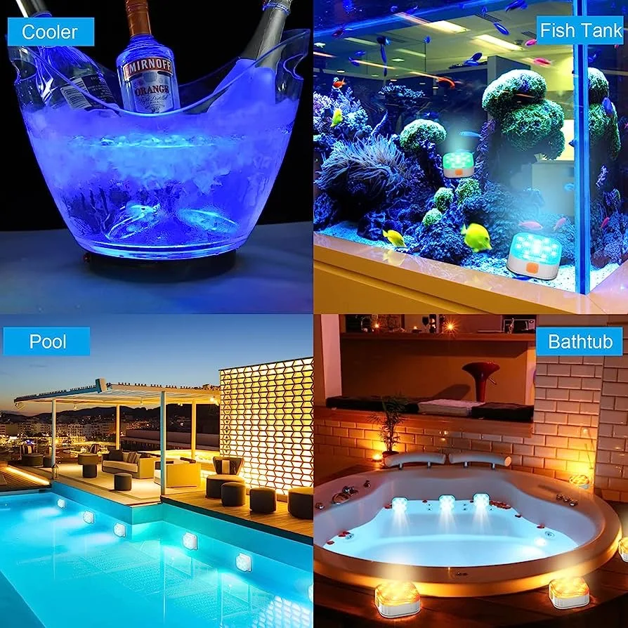 Underwater Lights LED Submersible Pool Lights Rechargeable 200FT Remote  Control Swimming Pool Light with Timer Color Changing - AliExpress