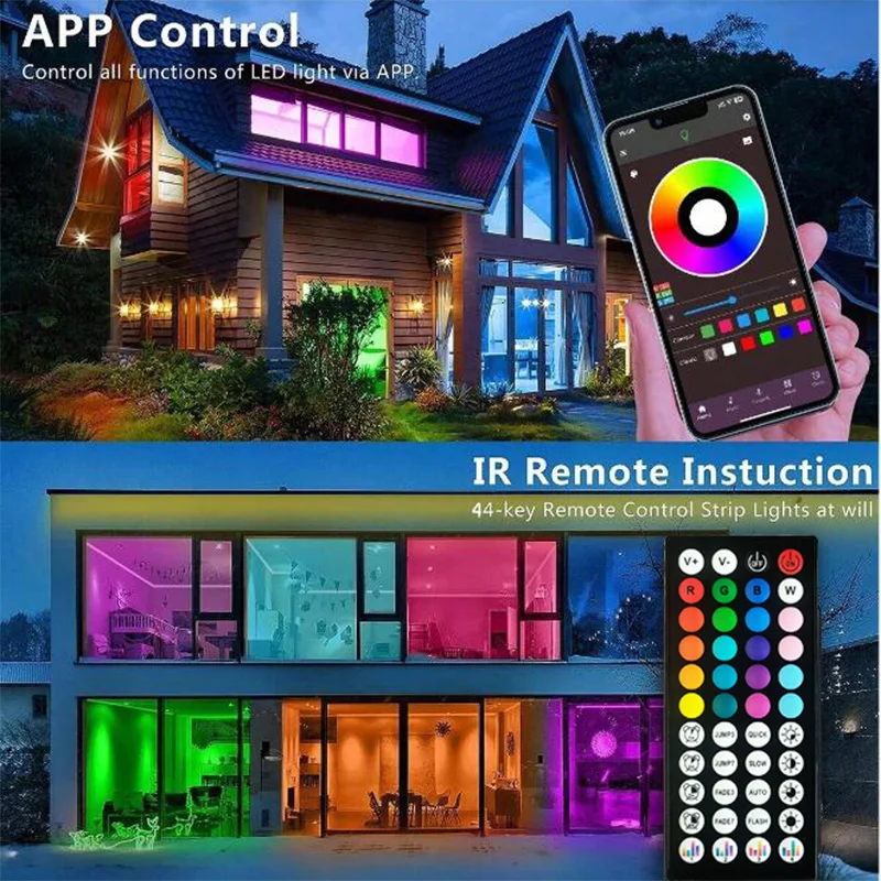 1-30M Led Strip Lights Bluetooth APP Control RGB LED Lights for TV USB 5V WIFI Led Tape for TV Backlight Room Party Decoration 3