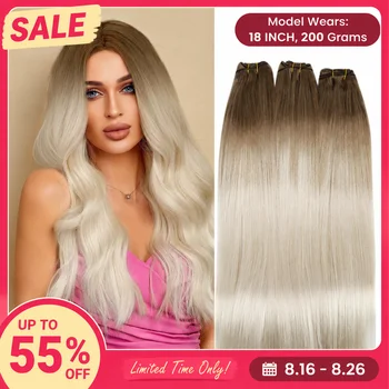I fasci di capelli umani Moresoo tessono in doppia macchina intrecciata pezzi di capelli Balayage per capelli Remy per le donne estensione dei capelli a trama dritta