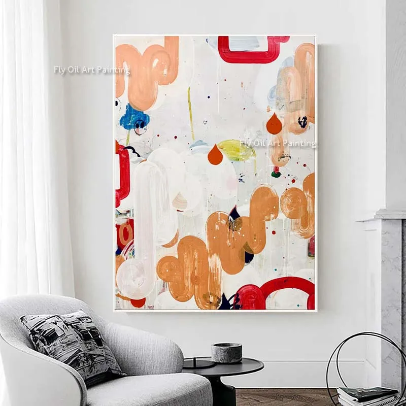 

Картина маслом на холсте «теплый цвет», современный абстрактный холст, ручная роспись, минимализм, Настенный декор для офиса