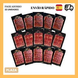 Lote Jamón Ibérico 5 paquetes de 100gr, Chorizo Ibérico Bellota 5 paquetes de 100gr y Salchichón Ibérico de Bellota 5 paquetes