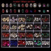  Nail charms Nail Parts Accessories Stones AB Multi Shapes Rhinestones Glass Gemstones Kit for Nail Art Jewels Decoration 