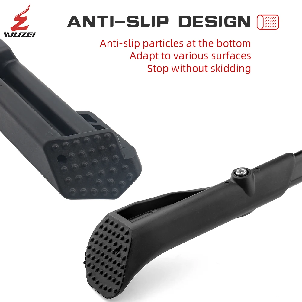 조정 가능한 자전거 킥스탠드 알루미늄 합금 MTB/눈/접이식 자전거/전기 자동차 자전거 20-29in 후면/측면 발 지원