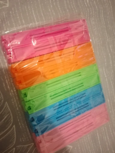 Clips de sellado coloridos a prueba de humedad, abrazadera selladora de bolsas de aperitivos para mantenimiento fresco, para bolsas de plástico, accesorio de cocina reutilizable, 5-30 Uds. photo review
