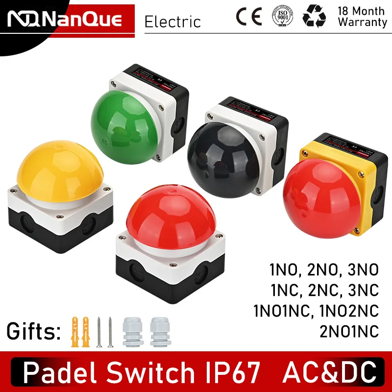 Interruptor do Pedal Ip67 Watproof Responder Interruptor ac dc Botão de Parada de Emergência Punho pé Push Auto Reconjunto Bloqueado Não nc Começar Contator