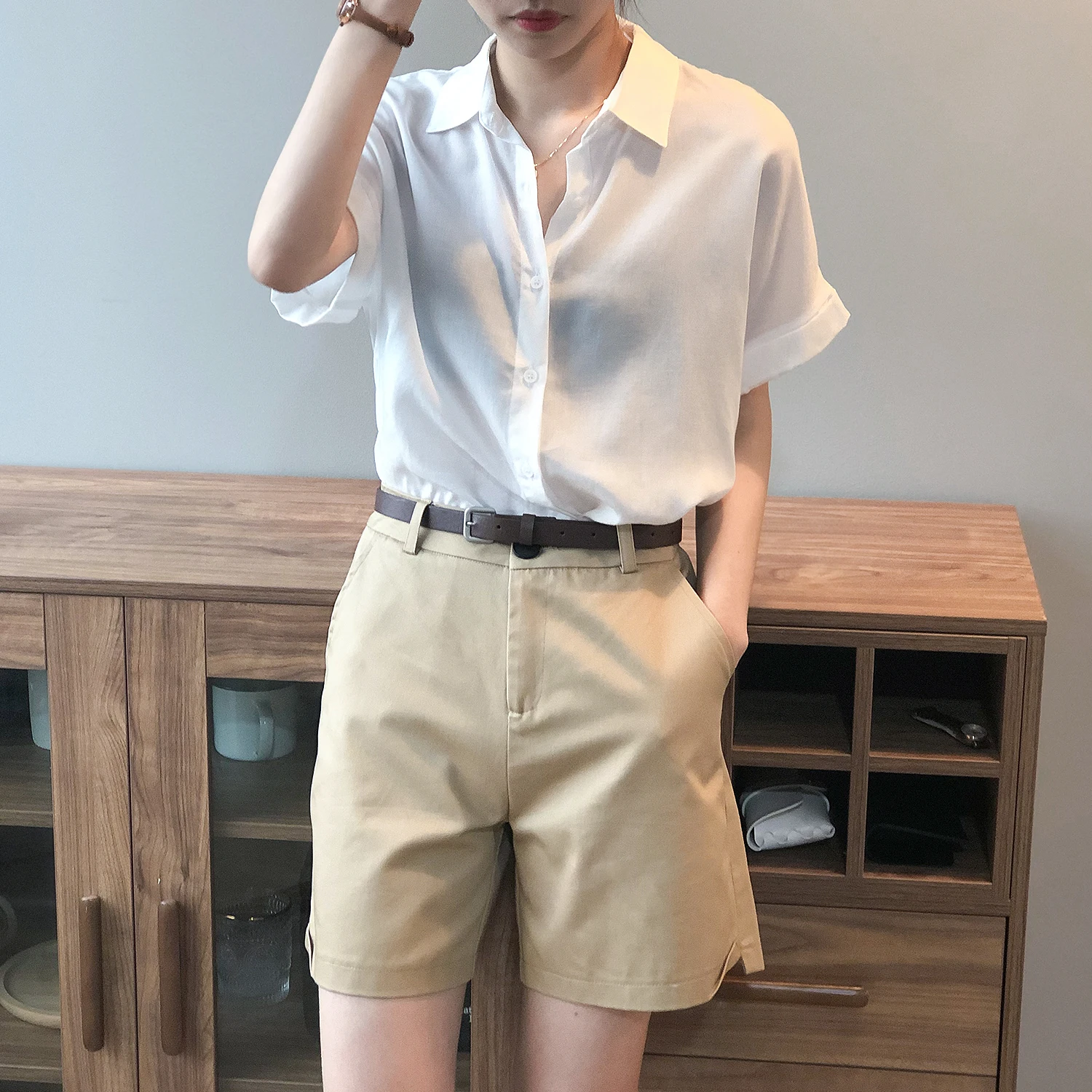 Solid Shirts office lady shirt women 