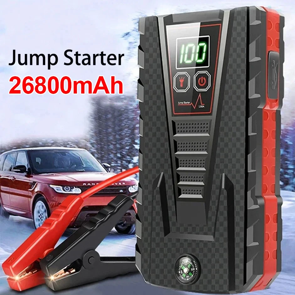 Portable car jump starter unit on display