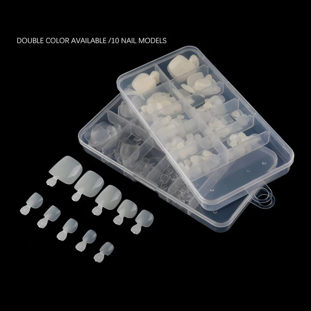 Faux ongles carrés pour pieds, couverture complète, blancs naturels, artificiels