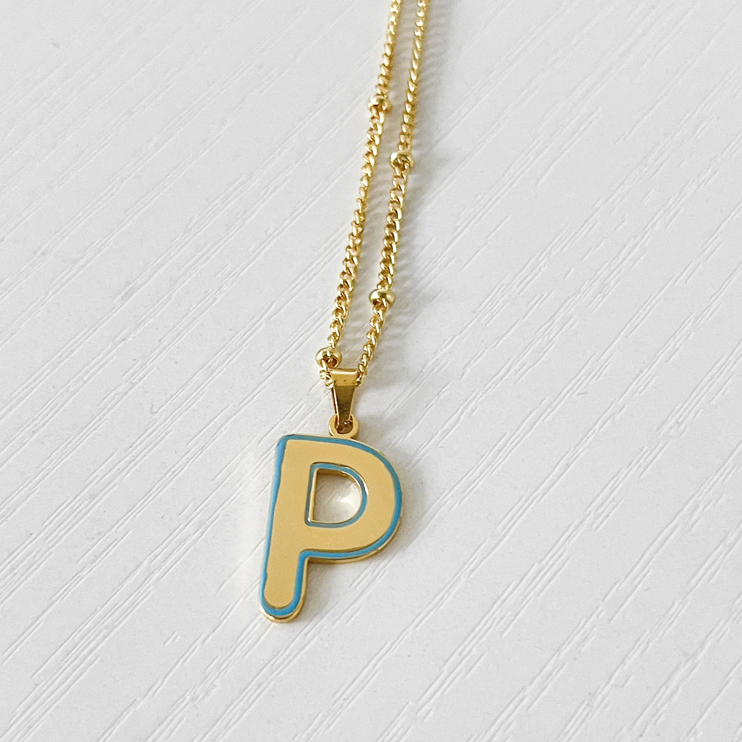 

Custom Enamel Initial Necklace 18k Gold Plated Stainless Steel Enamel Alphabet Pendant Best Birthday Jewelry for Women Gift