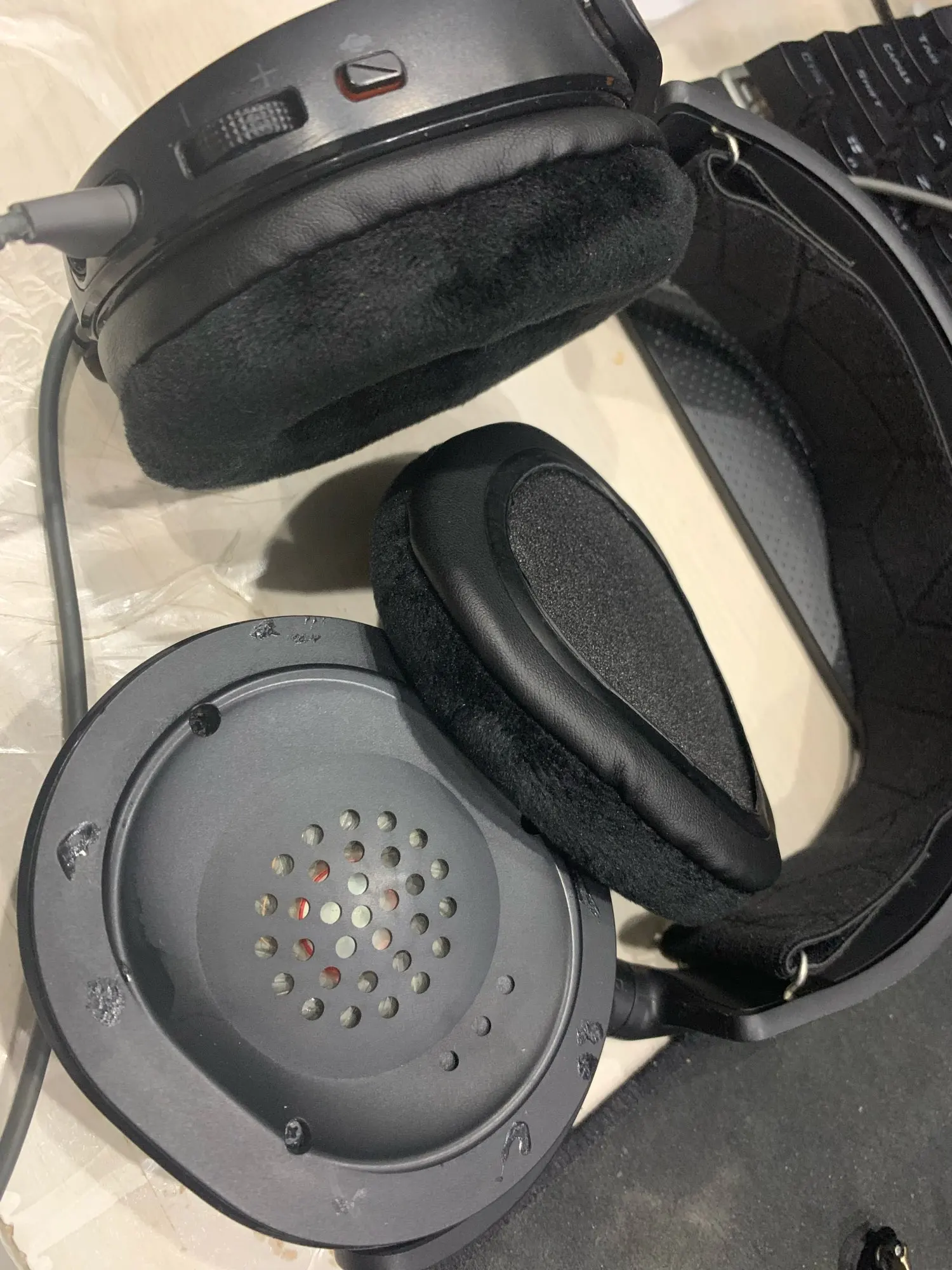 Sheepskin Leather Earpads Splicing Mesh 