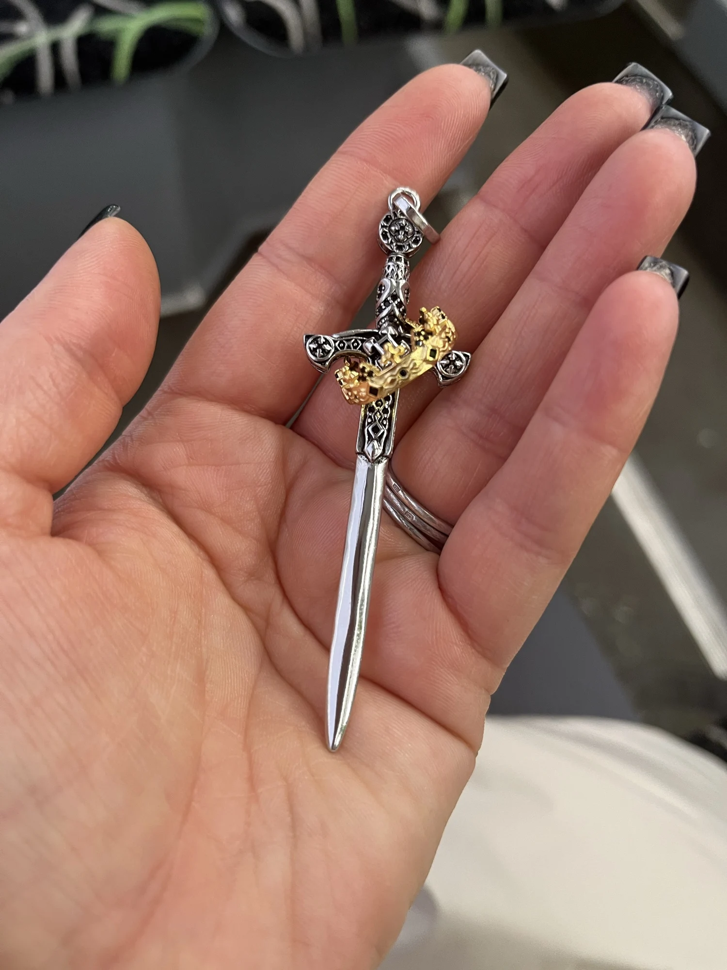 Large Sword With Crown Pendant photo review