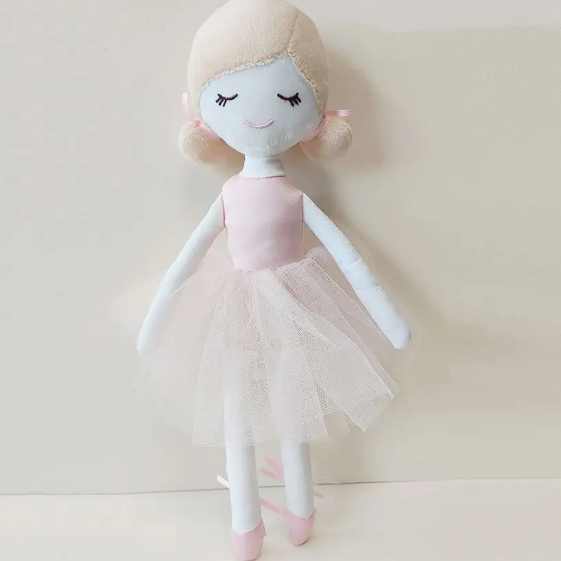 Reborn Doll Pink Ballerina Girl Plush Toys Handcrafted Heirloom Cloth Dolls Princess Fabric Toys Stuffed Rag Doll