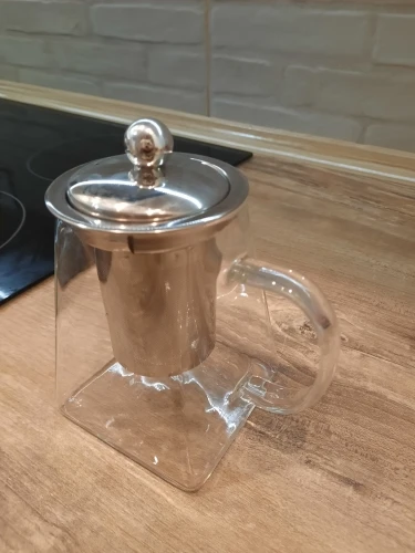 Heat Resistant Glass Teapot With Stainless Steel Infuser Heated Container Tea Pot Good Clear Kettle Square Filter Baskets photo review