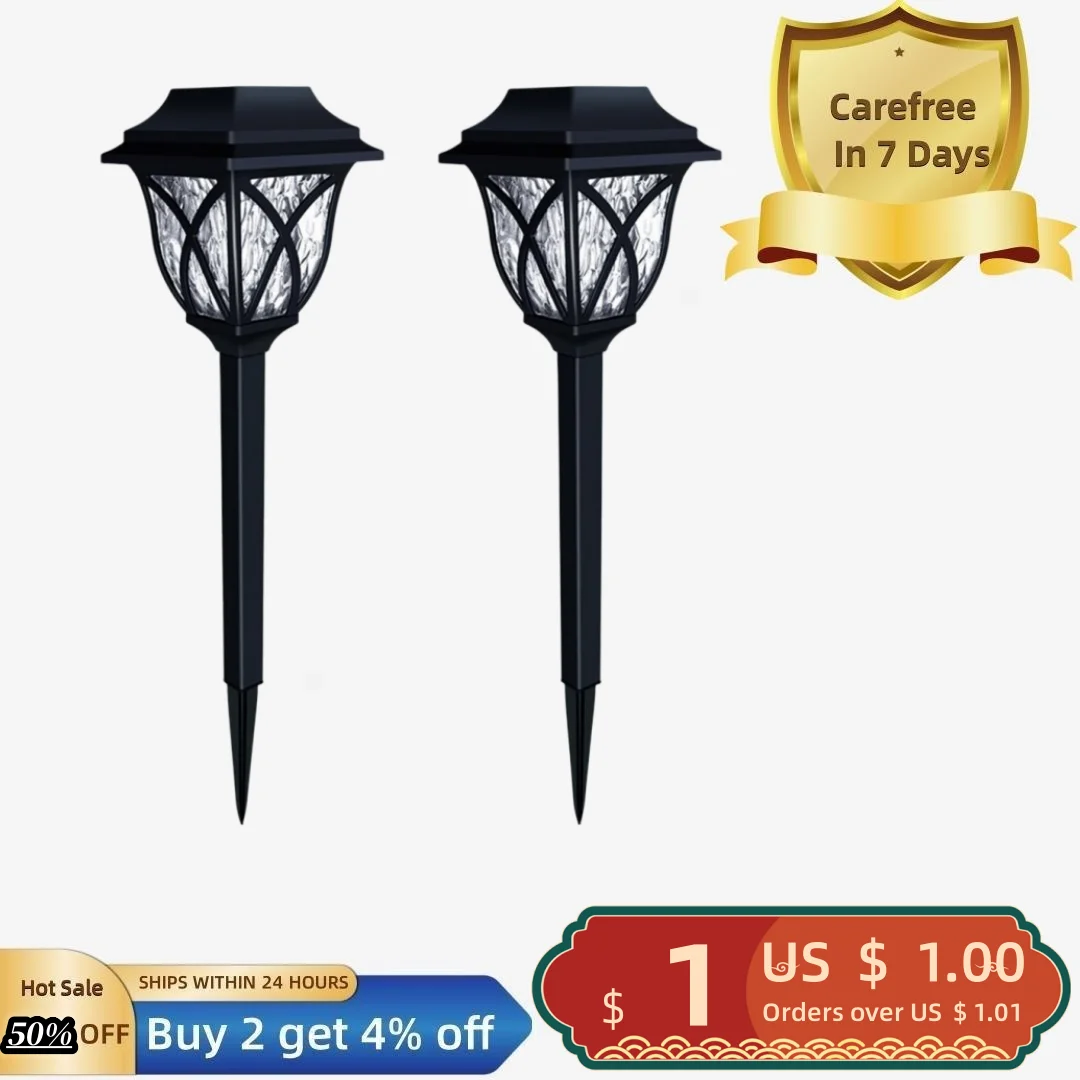 2Pcs Outdoor Solar Lights IP65 Waterproof No Wiring Required Automatic Charging with Light Sensor Outdoor Landscape Lighting Sol