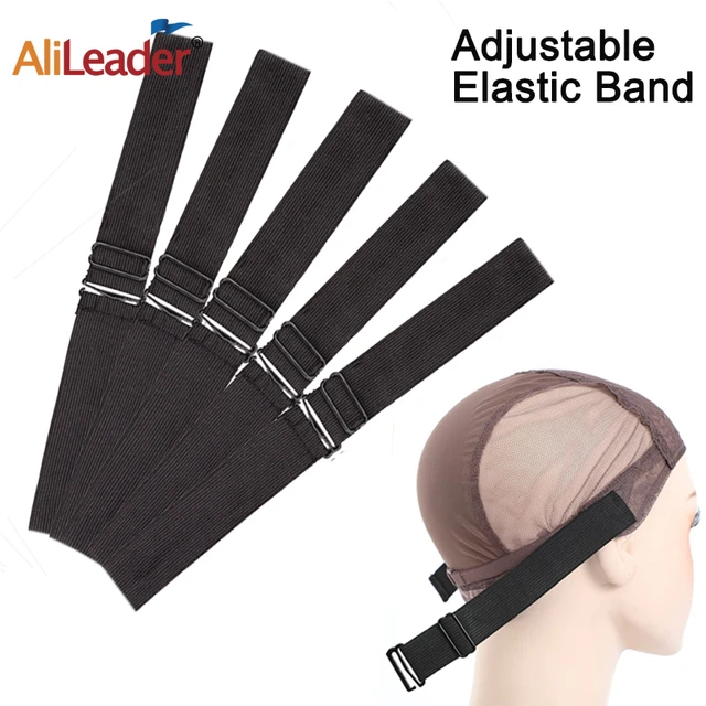 Plussign Black Adjustable Wig Elastic Band With Hooks For Prevent