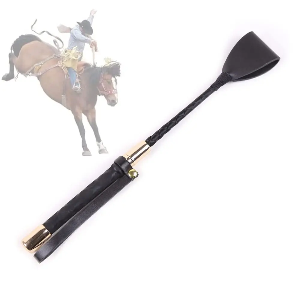 Horse Crop Horse Riding Crop Black Faux Leather Look Whip Equestrian